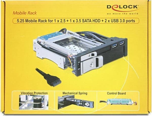 Delock - 5,25 Wechselrahmen für 1 x 2,5 + 1 x 3,5 SATA HDD