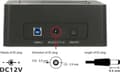 Miniatyrbild 2 av 5: Dockningsstation Delock 2x SATA III HDD -> USB3.0 Clone Funkti