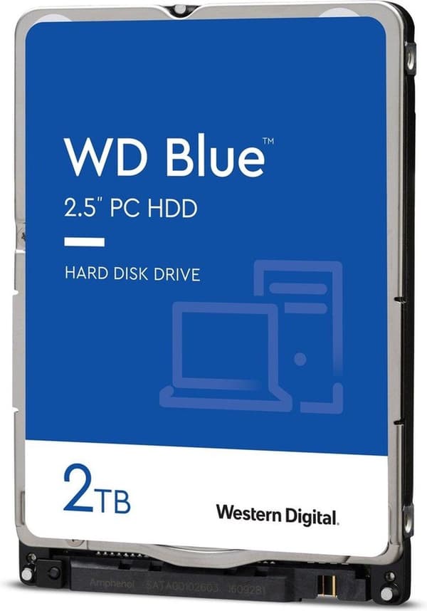 WD Blue WD20SPZX - Hårddisk - 2 TB - intern - 2,5 - SATA 6Gb/s - 5400 rpm -buffert: 128 MB