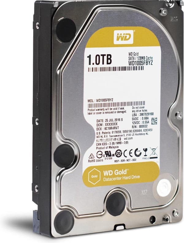 WD Gold Datacenter Harddisk WD1005FBYZ - Harddisk - 1 TB - intern - 3,5 - SATA 6Gb/s - 7200 rpm -buffer: 128 MB