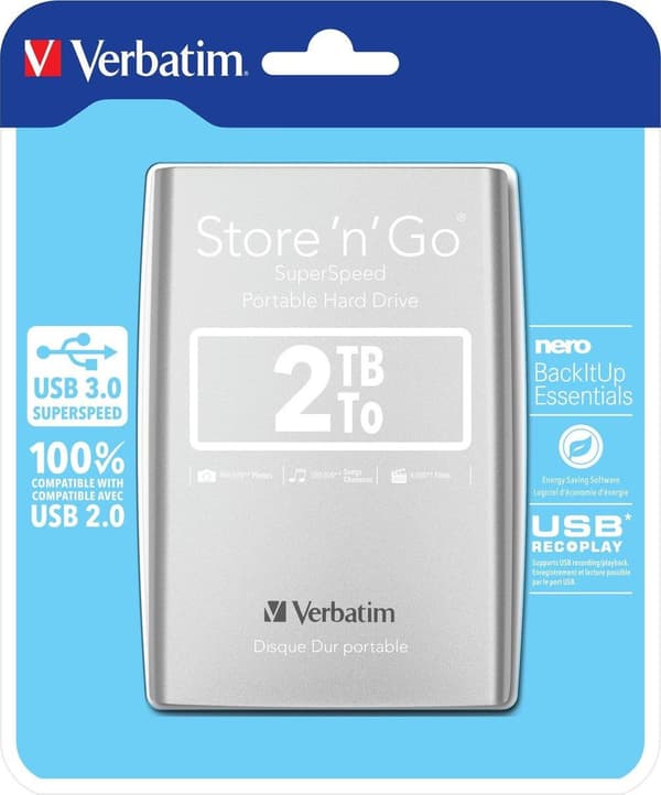 Verbatim Store 'n' Go Ultra Slim - Ekstern harddisk - 2 TB