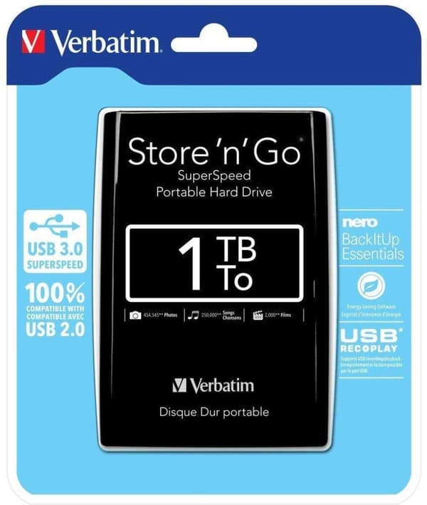 Verbatim Store 'n' Go Ultra Slim - Extern hårddisk - 1 TB