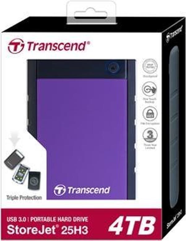 Transcend StoreJet 25H3 Rugged - Extern hårddisk - 4 TB