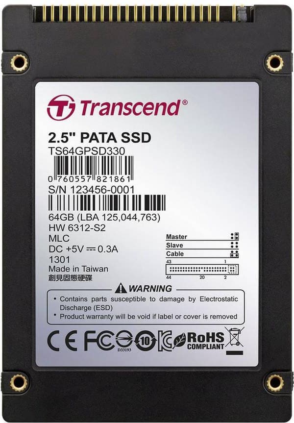 Transcend TS64GPSD330 64GB IDE IDE SSD-hårddisk (2,5 tum)