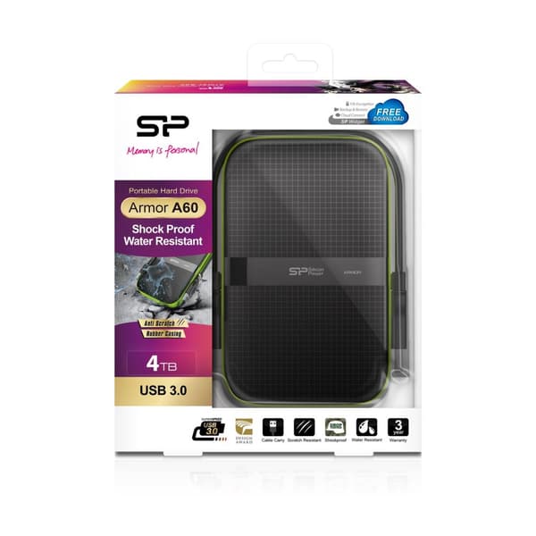 Silicon Power ArmorA60 - Ekstern harddisk - 4 TB - Sort