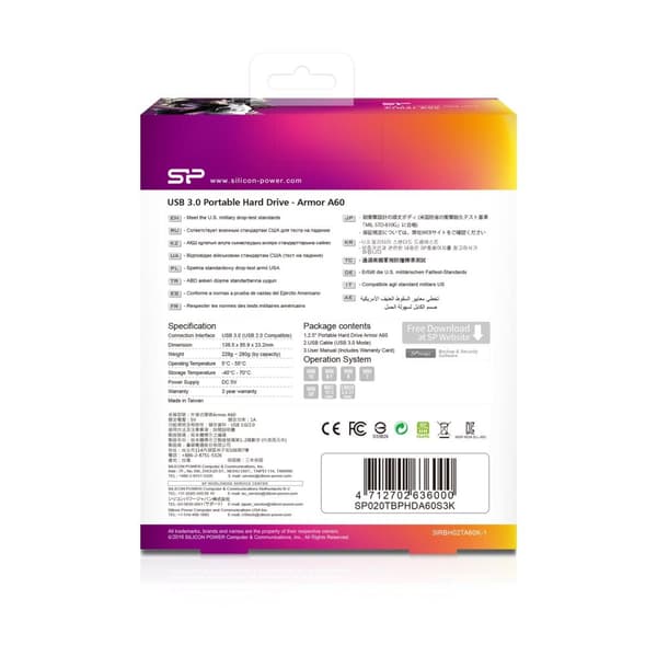 Silicon Power Armor A60 - Ekstern harddisk - 2 TB