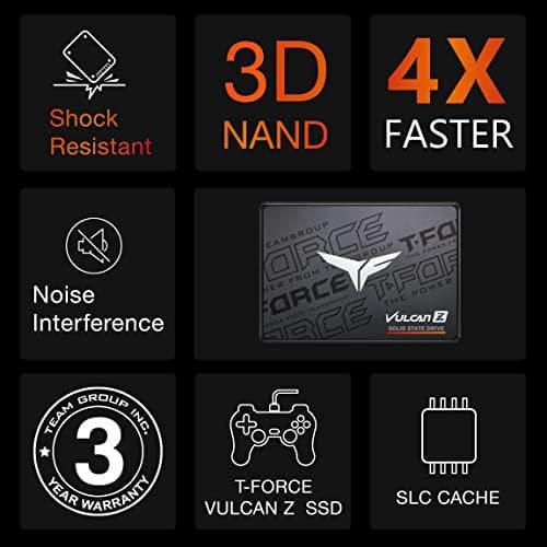 Team Group T-FORCE VULCAN Z. SSD storage capacity: 512 GB, SSD form factor: 2.5", read speed: 540 MB/s, write speed: 470 MB/s, component for: PC/noteb