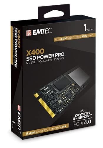 EMTEC Power Pro X400 - SSD - 1 TB - intern - M.2 2280 - PCIe 4.0 x4 (NVMe) (ECSSD1TX400)
