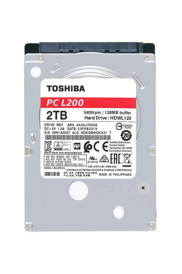 Toshiba L200 Laptop PC - Hard drive - 2 TB - internal - 2.5" (6.4 cm) - SATA 6Gb/s - 5400 rpm - Buffer: 128 MB