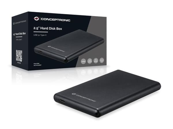 Conceptronic - Storage Enclosure - 2.5" (6.4 cm) - SATA 6Gb/s - 6 Gbit/s - USB 3.1 (Gen 2) (HDE02B)