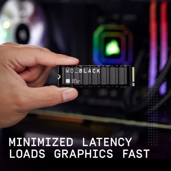 WESTERN DIGITAL SN850X hårddisk - NVME SSD - 2TB intern - M2-format med kylfläns - Svart