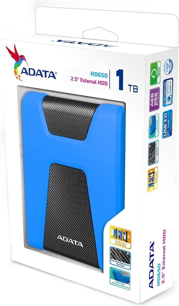 ADATA HD650 ekstern harddisk 1000 GB blå