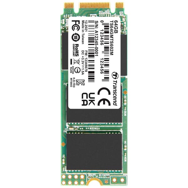 Transcend MTS602M 64 GB SSD-hårddisk SATA M.2 2260 SATA III Industrial TS64GMTS602M