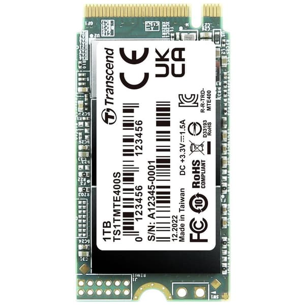 Transcend MTS400S 1 TB Interne M.2 PCIe NVMe SSD 2242 Pcle NVMe 3,0 x4 Box TS1TMTE400S