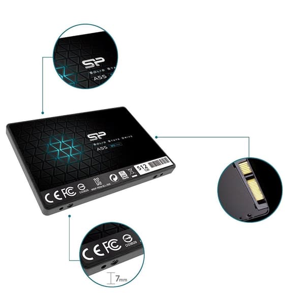 Silicon Power Ace A55 512GB 3D NAND SSD, max R/W 560/530 MB/s