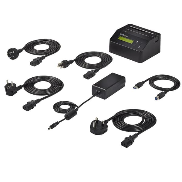 StarTech.com yksipaikkainen kiintolevyn pyyhekumi, erillinen HDD/SSD-puhdistin/pyyheumi, USB 3.0 - SATA II (3 Gbps), 9 poistotilaa, LCD-näyttö, kiinto