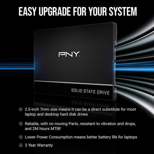 PNY - CS900 SATA - SSD -skiva - 2,5 - 250 GB