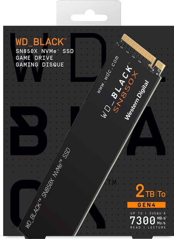 WD_BLACK SN850X NVMe SSD 2TB Retail NVMe / PCIe Gen4 / 7300MB/s (WDBB9G0020BNC-WRSN)