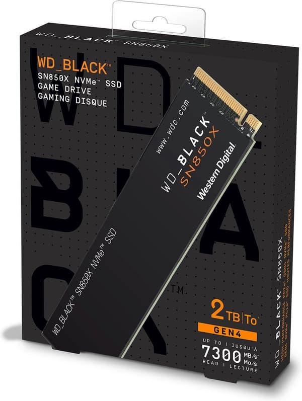 WD_BLACK SN850X NVMe SSD 2TB Retail NVMe / PCIe Gen4 / 7300MB/s (WDBB9G0020BNC-WRSN)