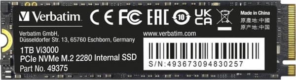 Verbatim Vi3000 PCIe NVMe M.2 SSD 1TB, 1000GB