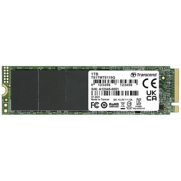 Transcend 110Q 1 TB Intern NVMe/PCIe M.2 SSD Pcle NVMe 3,0 x4 Box TS1TMTE110Q