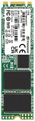 Transcend MTS970T. SSD-lagringskapacitet: 1000 GB, SSD-formfaktor: M.2, läshastighet: 560 MB/s, skrivhastighet: 520 MB/s, dataöverföringshastighet: 6