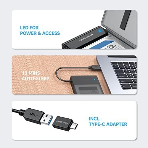 Graugear USB-A/C 3.1 adapterkabel 2,5" SATA SSD/HDD (G-2603-AC)