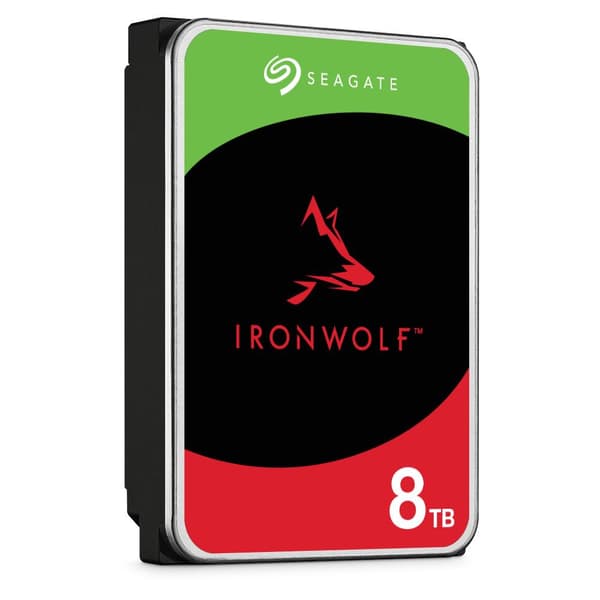 Seagate IronWolf ST8000VN002 - Harddisk - 8TB - intern - 3,5" (8,9 cm) - SATA 6Gb/s - buffer: 256MB - med 3 års Seagate Rescue-datagendannelse (ST8000