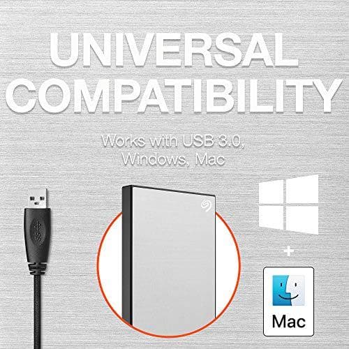 Seagate One Touch STKY2000401 - Hårddisk - 2 TB - extern (bärbar) - USB 3.0 - silver - med Seagate Rescue Data Recovery