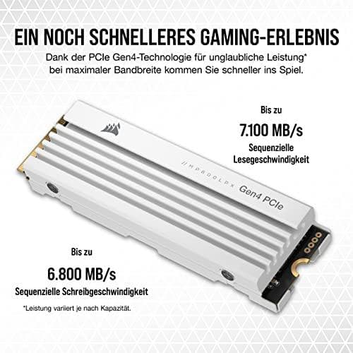 CORSAIR Force Series MP600 PRO LPX - SSD - 4TB - intern - M.2 2280 - PCIe 4.0 x4 (NVMe) - 256-bit AES - integreret heatsink - til Sony PlayStation 5 (