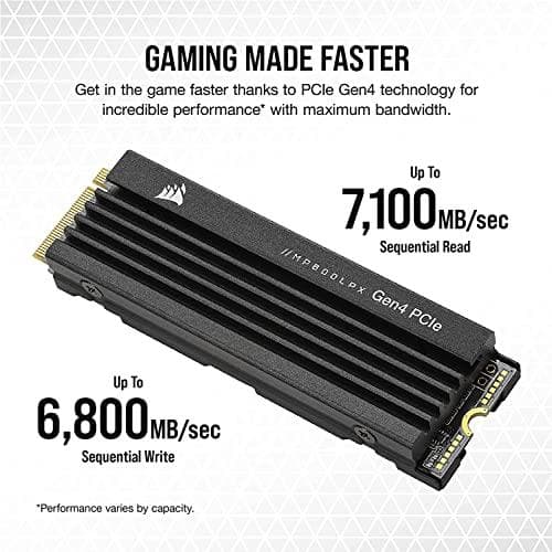 CORSAIR MP600 PRO LPX - SSD - 4TB - intern - M.2 2280 - PCI Express 4.0 x4 (NVMe) - 256-bitars AES - integrerad kylfläns - för Sony PlayStation 5 (CSS
