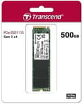 Miniatyrbild 1 av 6: Transcend 115S - SSD - 500 GB - intern - M.2 2280 (dubbelsidig) - PCIe 3.0 x4 (NVMe) (TS500GMTE115S)