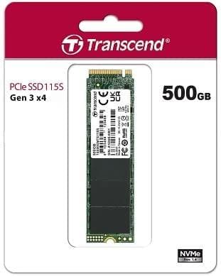 Transcend 115S - SSD - 500 GB - intern - M.2 2280 (dobbeltsidet) - PCIe 3.0 x4 (NVMe) (TS500GMTE115S)