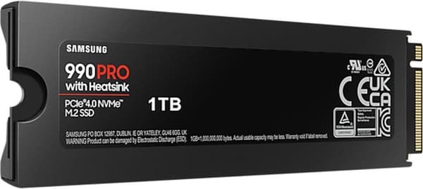 1TB SSD Samsung 990 Pro M.2 NVMe kylfläns (MZ-V9P1T0CW) (MZ-V9P1T0GW)