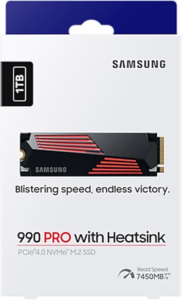 1TB SSD Samsung 990 Pro M.2 NVMe kylfläns (MZ-V9P1T0CW) (MZ-V9P1T0GW)