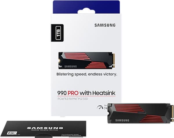1TB SSD Samsung 990 Pro M.2 NVMe kylfläns (MZ-V9P1T0CW) (MZ-V9P1T0GW)