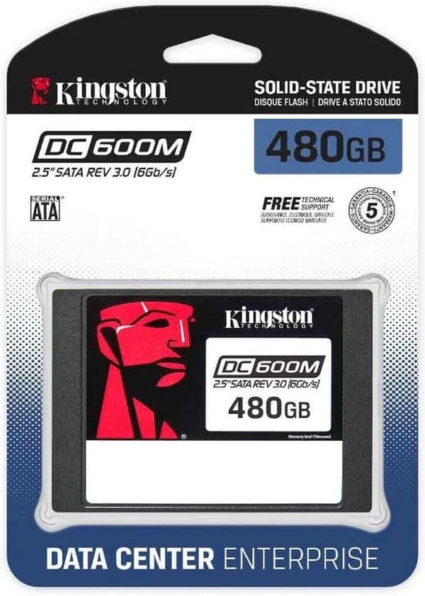 Kingston DC600M - SSD - blandet brug - krypteret - 480GB - intern - 2,5" (6,4 cm) - SATA 6Gb/s - 256-bit AES - Selvkrypterende drev (SED) (SEDC600M/48