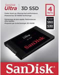 Miniatyrbild 4 av 7: SanDisk Ultra 3D - SSD - 4TB - intern - 2,5" (6,4 cm) - SATA 6 Gb/s (SDSSDH3-4T00-G25)