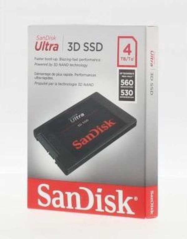 SanDisk Ultra 3D - SSD - 4TB - intern - 2,5" (6,4 cm) - SATA 6 Gb/s (SDSSDH3-4T00-G25)