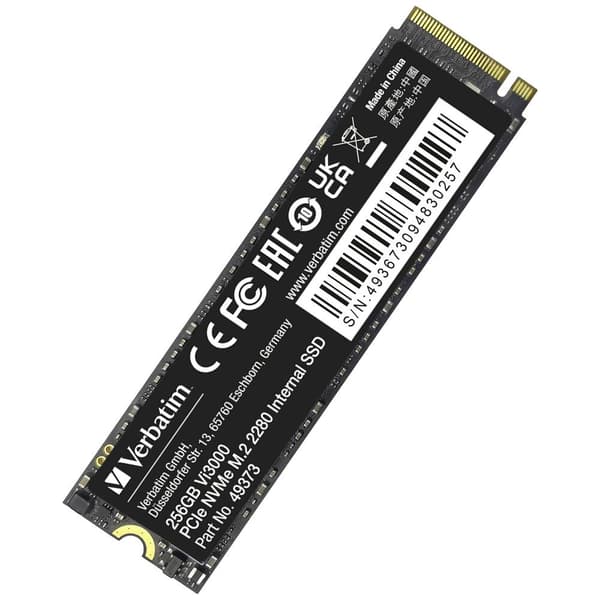 Verbatim Vi3000 256 GB Intern NVMe/PCIe M.2 SSD Pcle NVMe 3,0 x4 Box 49373