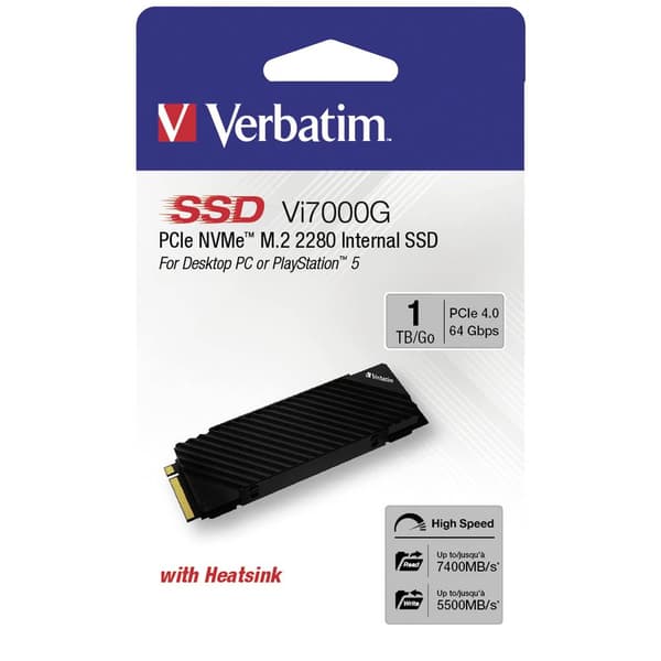 Verbatim Vi7000 1 TB Intern NVMe/PCIe M.2 SSD PCIe 4.0 x4 Box 49367