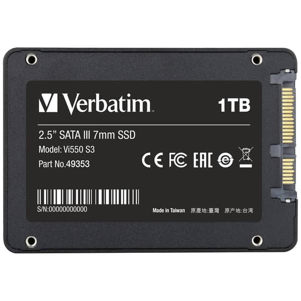 Verbatim VI550 S3 1 TB SSD-Hårddisk 2.5 SATA 6 Gb/s Box 49353