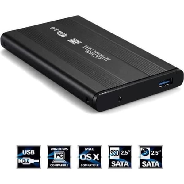 Externt hårddiskhölje Usb 30 Sata 25 Black HD Hdd-fodral Externt hölje