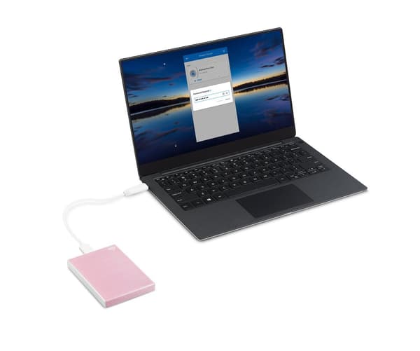 Seagate One Touch STKY2000405 - harddisk - 2 TB - ekstern (bærbar) - USB 3.0 - rosa guld - med 3 års Seagate Rescue datagendannelse
