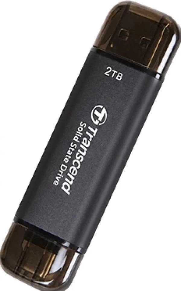 Transcend ESD310C - SSD - 2 TB - extern (bärbar) - USB 3.2 Gen 2x1 (USB-C-anslutning) - svart
