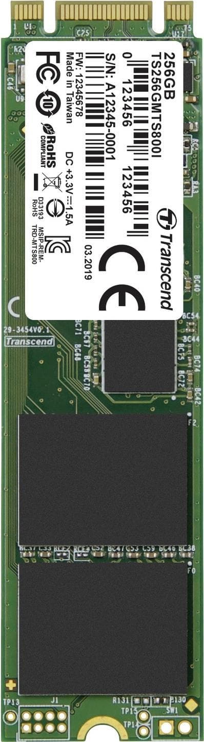 Transcend MTS800I. SSD-lagringskapacitet: 256 GB, SSD-formfaktor: M.2, läshastighet: 530 MB/s, skrivhastighet: 460 MB/s, komponent för: PC/notebook (T