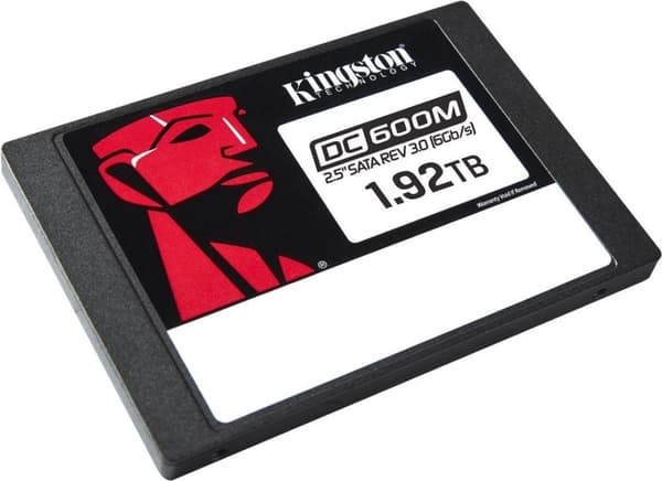 Kingston DC600M - SSD - Sekakäyttöinen - salattu - 1,92 Tt - sisäinen - 2,5" (6,4 cm) - SATA 6 Gb/s - 256-bittinen AES - Itsesalaava asema (SED) (SEDC