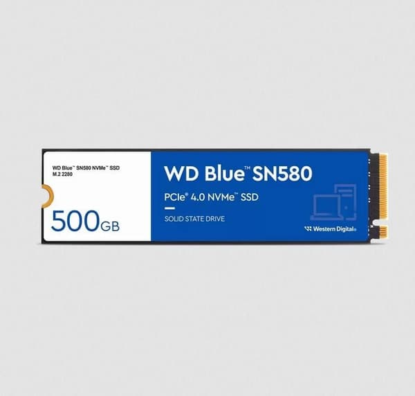 WD Blue SN580 - SSD - 500 GB - intern - M.2 2280 - PCIe 4.0 x4 (NVMe) (WDS500G3B0E)