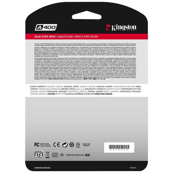 Kingston Ssd Ssdnow A400 240 Gb Hårdt Køre Sort