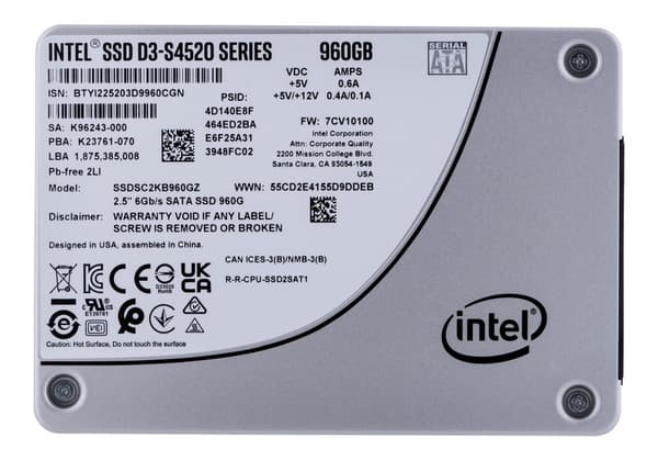 SSD Solidigm (Intel) S4520 960GB SATA 2,5" SSDSC2KB960GZ01 (DWPD upp till 3)